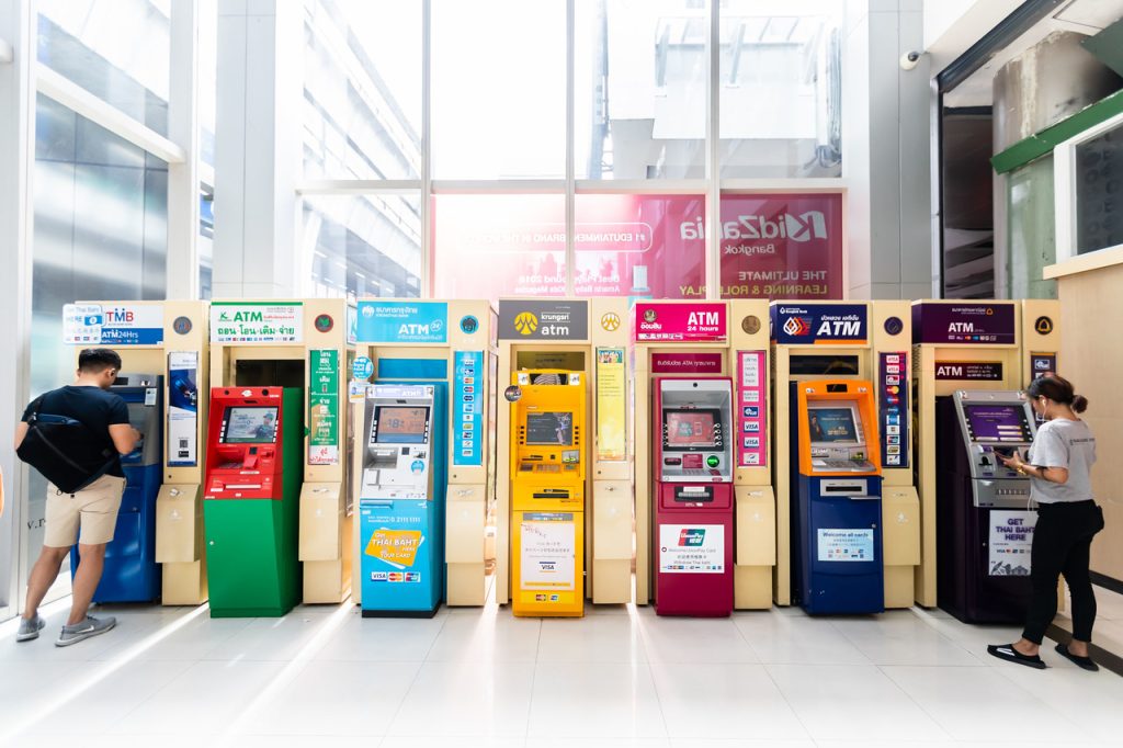 ATM cash machines at Siam Paragon shopping mall, Bangkok