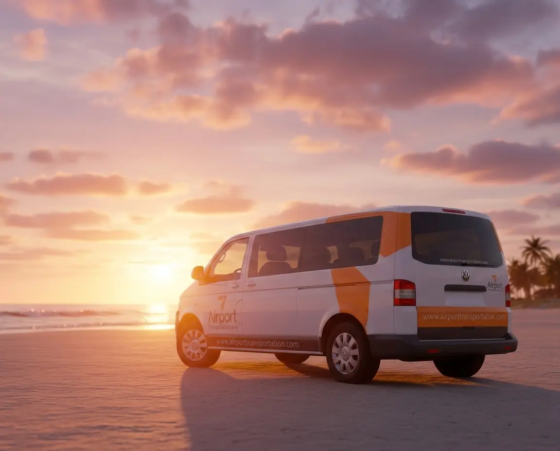 Airport Transportation vehicle by the beach